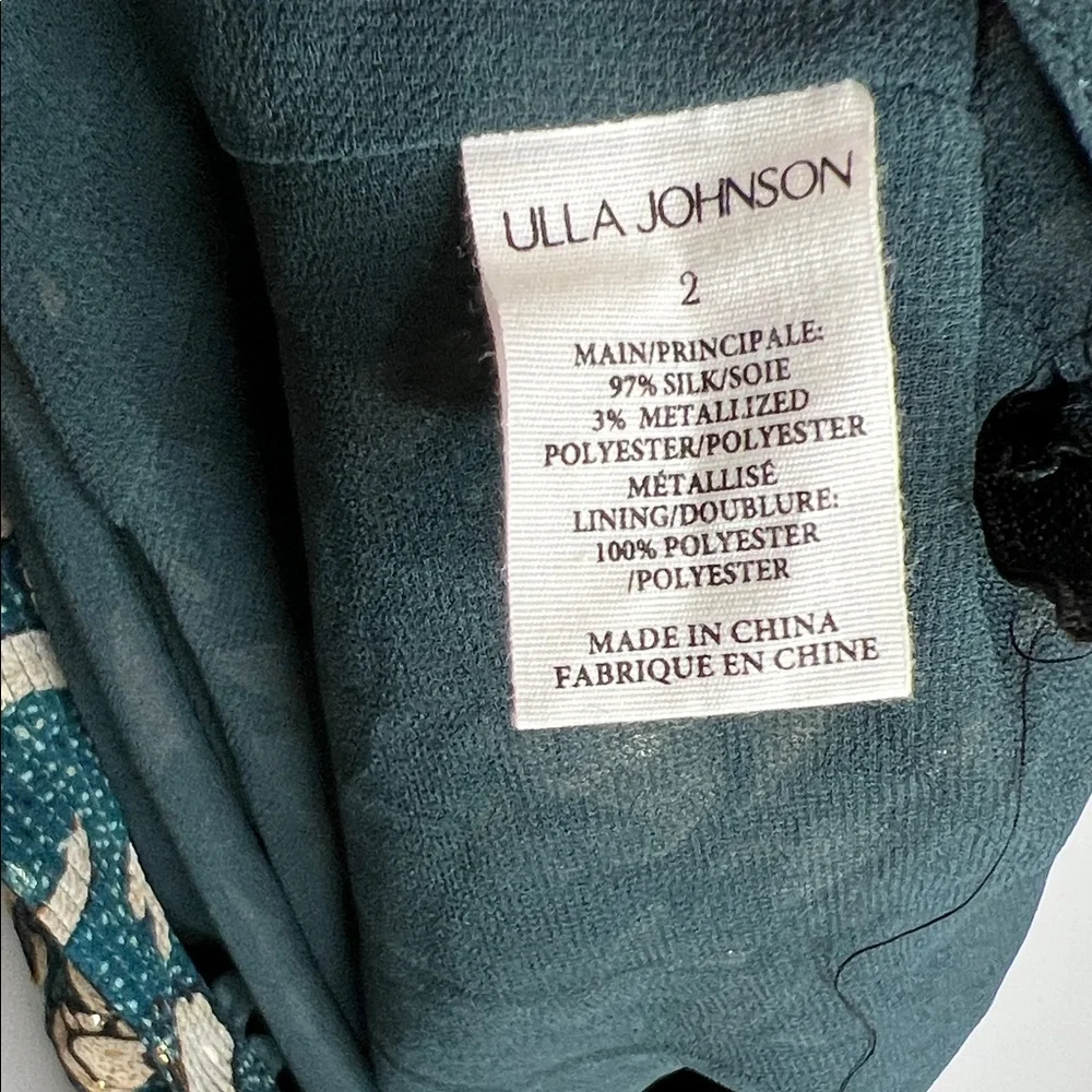 Ulla Johnson Meja Floral Patterned Blue and Cream Skirt - Picture 6 of 6